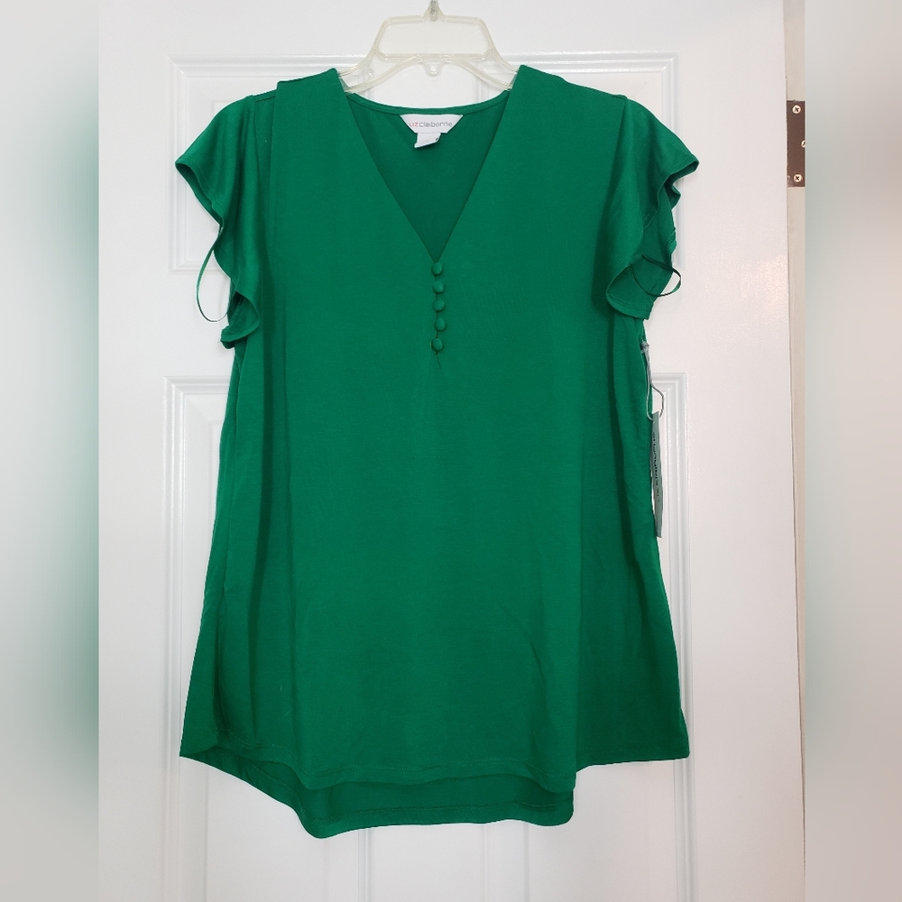 Liz Claiborne Green Short-sleeve blouse